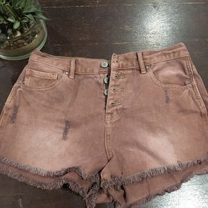 Bullhead maroon washed shorts